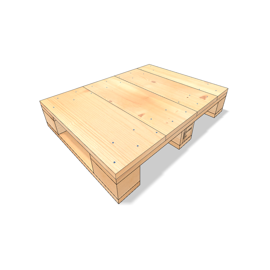 Einwegpalette 600 x 800 x 144 [mm], 4-Seitig unterfahrbar